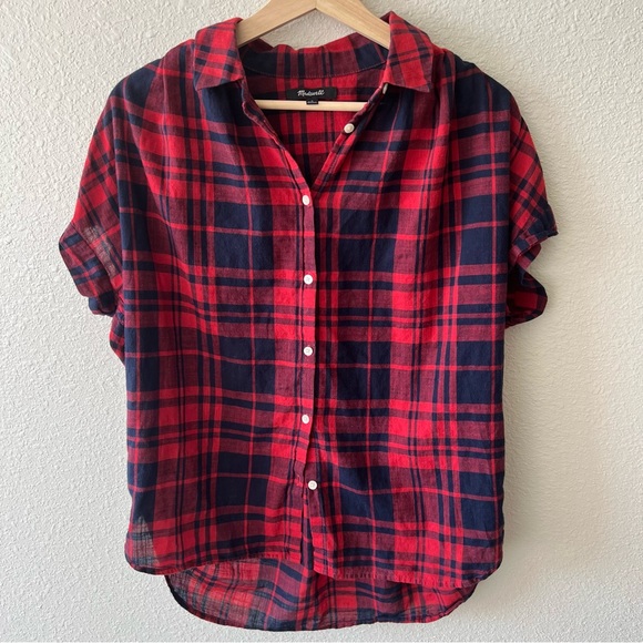 Madewell Central Shirt in Bushwick Plaid Button Down Size Small - Picture 2 of 5